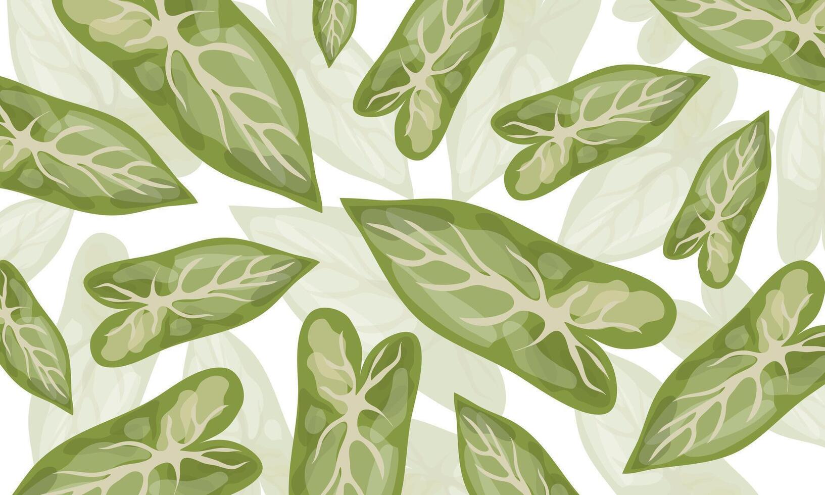 Stylish Light Green Botanical Leaf Seamless Pattern vector