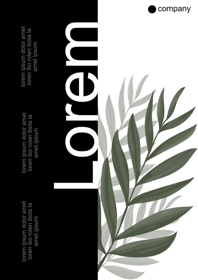 Minimal Botanical Leaf Flyer Layout for Posters vector