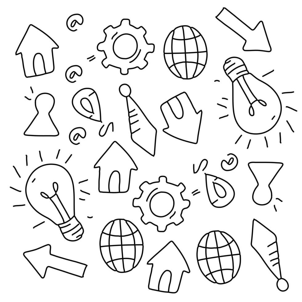 Light Bulb and Globe Doodle Education Concept vector