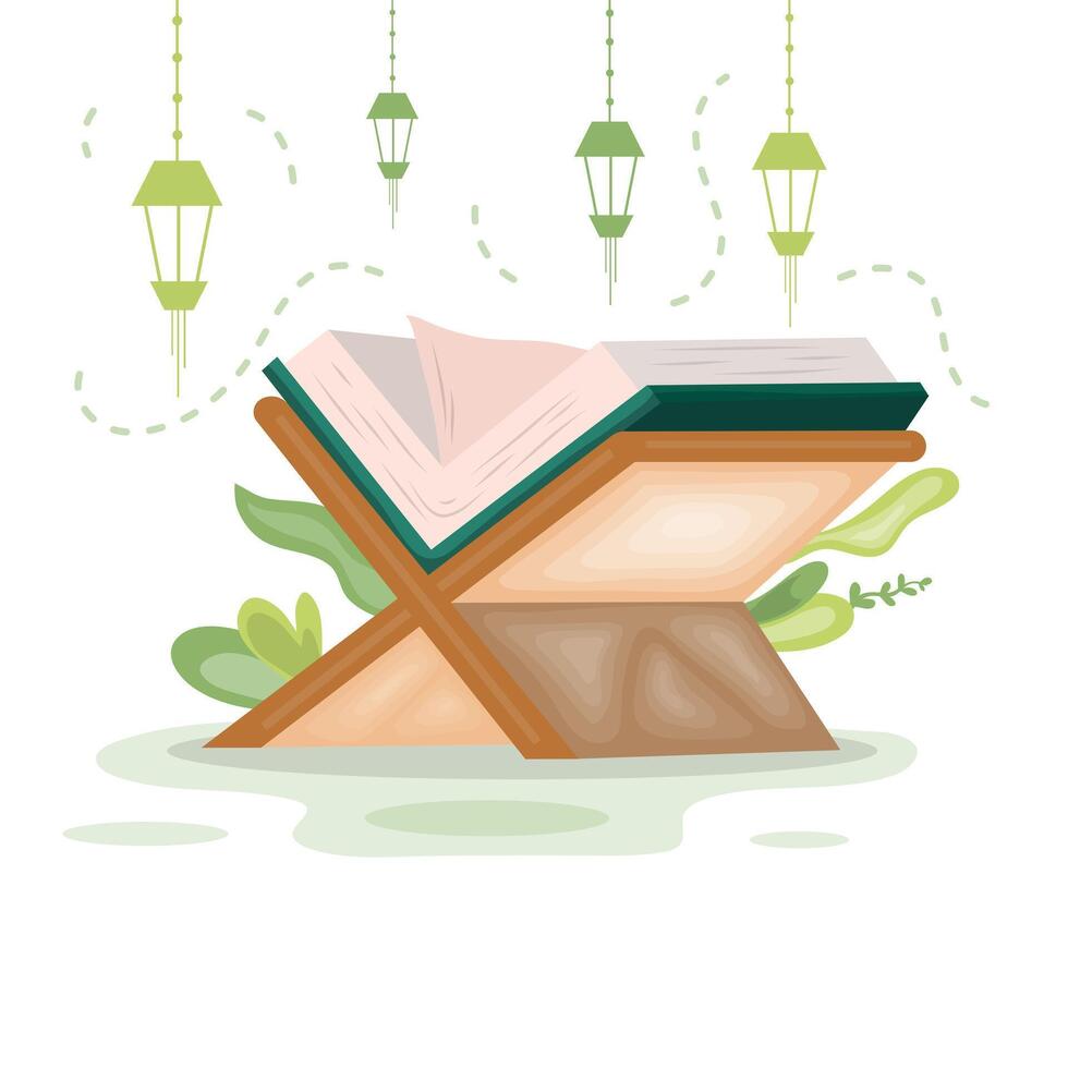 Ramadan Open Book Holy Month Illustration vector