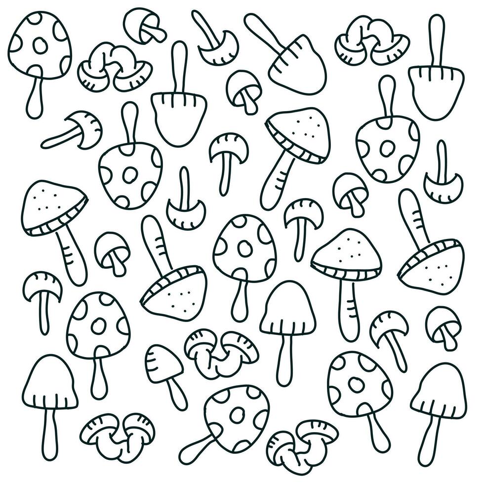 A whimsical design featuring mushrooms and forest plants vector