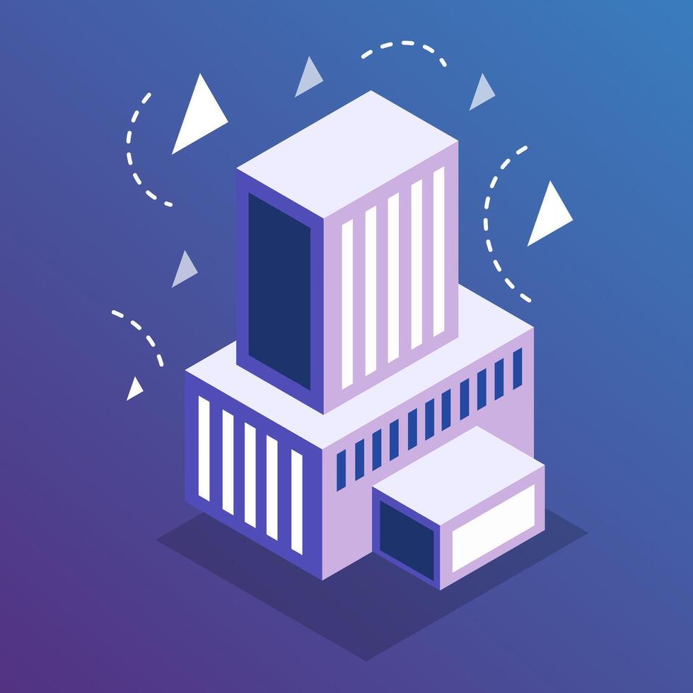 Isometric Modern City Building Urban Architecture vector