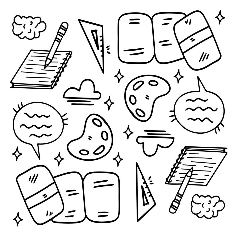 Creative Abstract Doodle with Stationery and Ideas vector