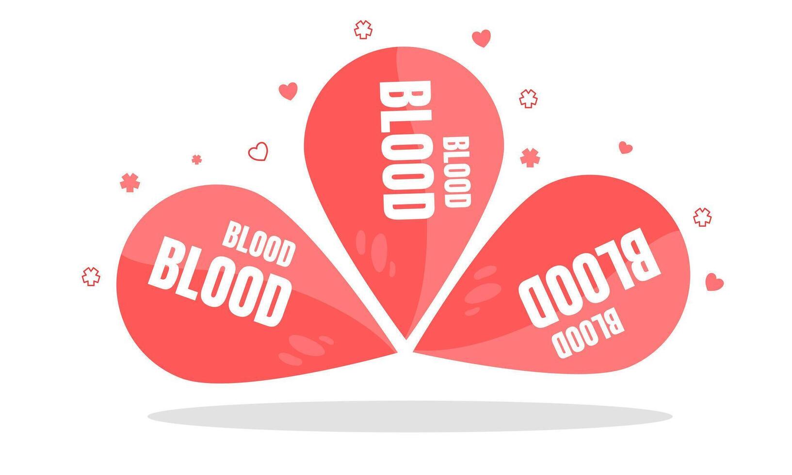 World Blood Donor Day Illustration with Abstract Heart and Blood Drops vector