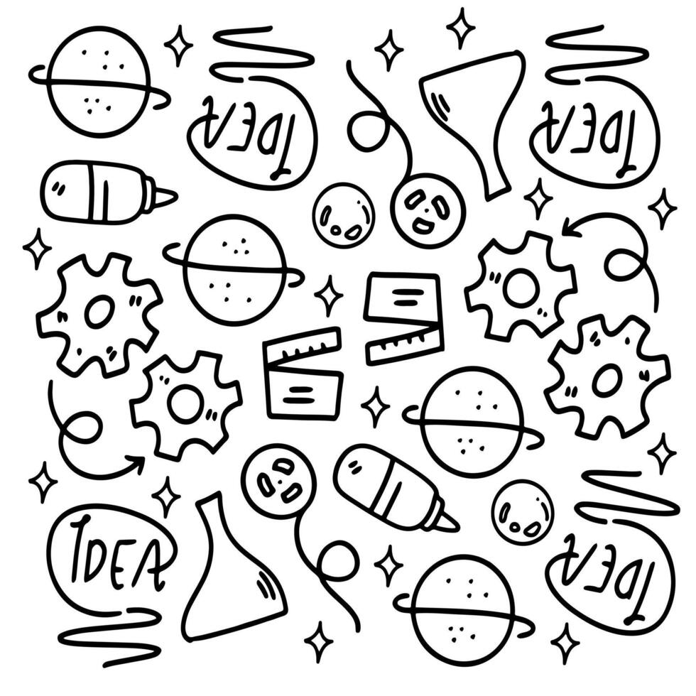 Doodle Icons for Creative and Idea Symbols vector