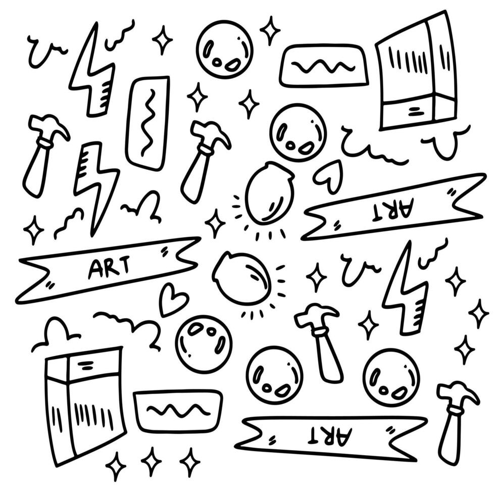 Hand Drawn Doodle Characters Representing Various Job Professions vector