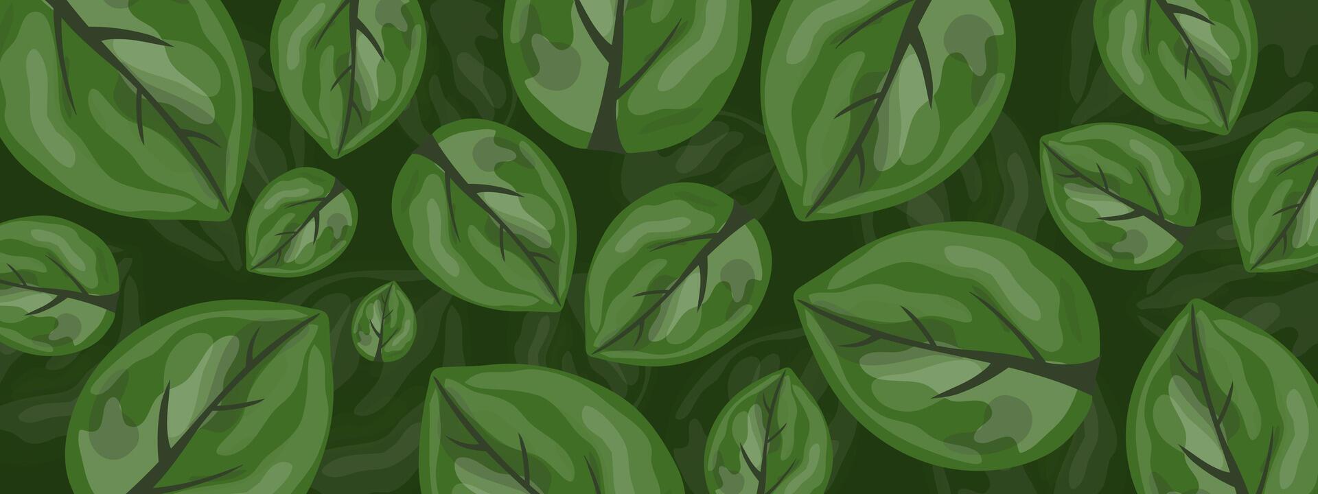 Realistic Leaf Art Background with Natural Green Tones vector