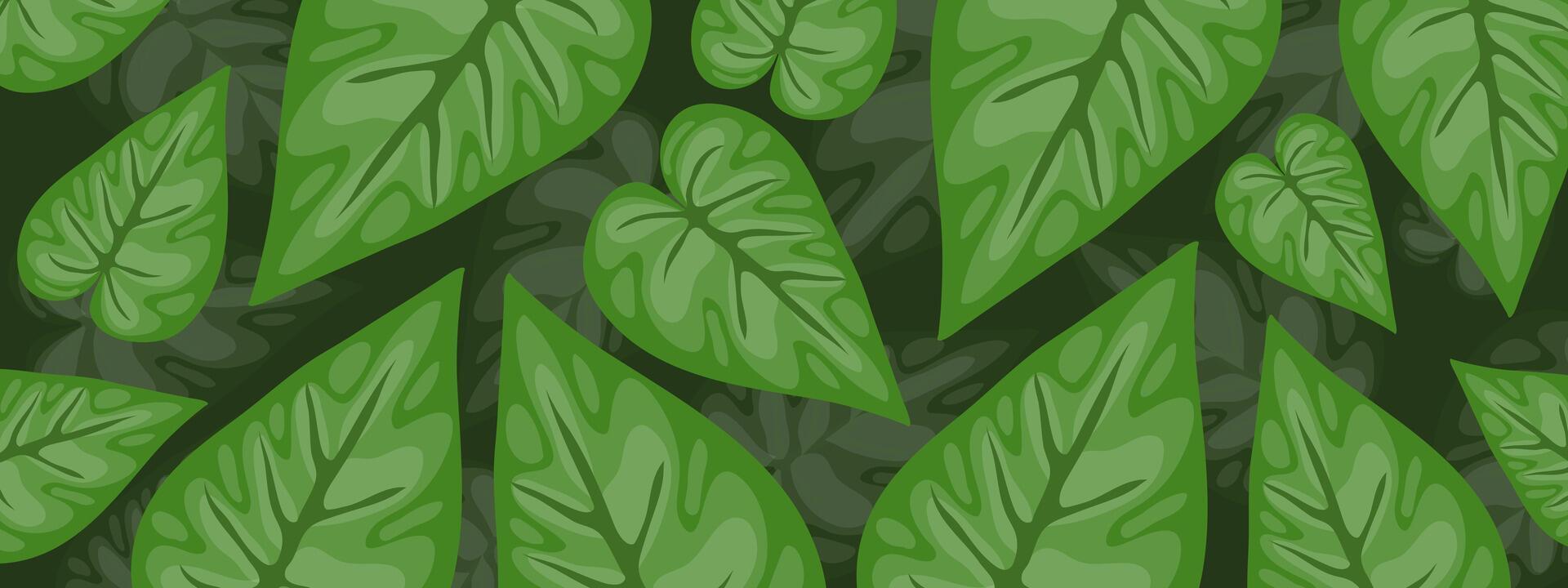 Lush Green Leaves Pattern Seamless Nature vector