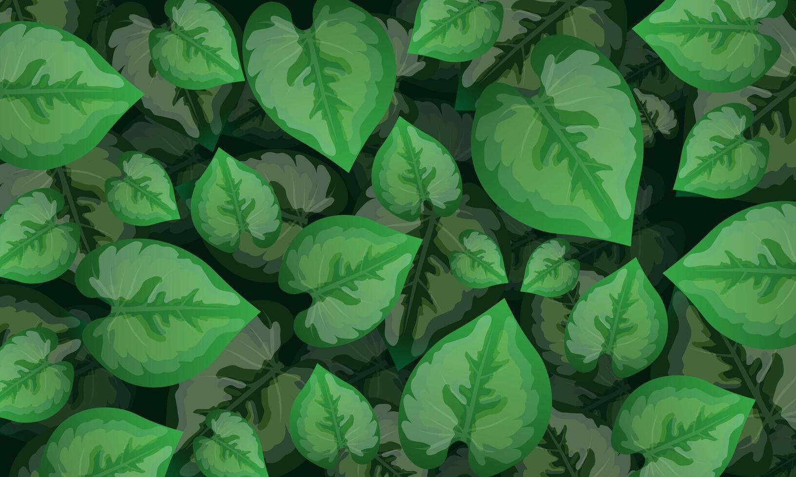 Vibrant Green Leaves Pattern Seamless Nature Background vector