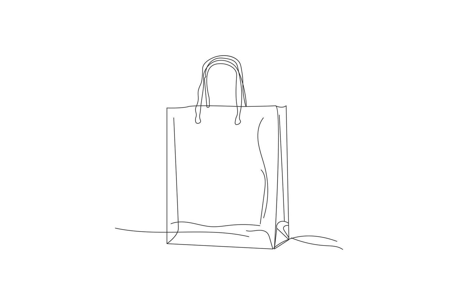 minimalist, paper, bag, outline, drawing, retail, icon vector