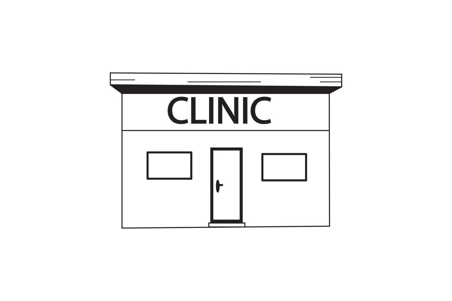 pharmacy building with cross symbol, minimalist medical shop graphic illustration health services building icon with grey background vector