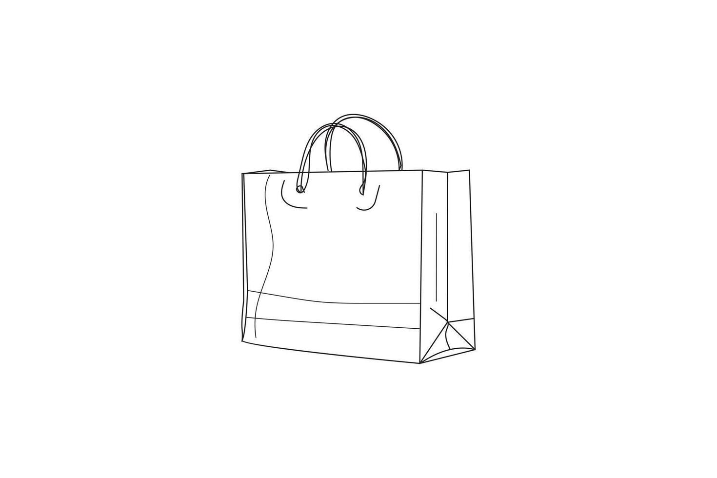 carrier, bag, line, drawing, template, monochrome, shopping vector