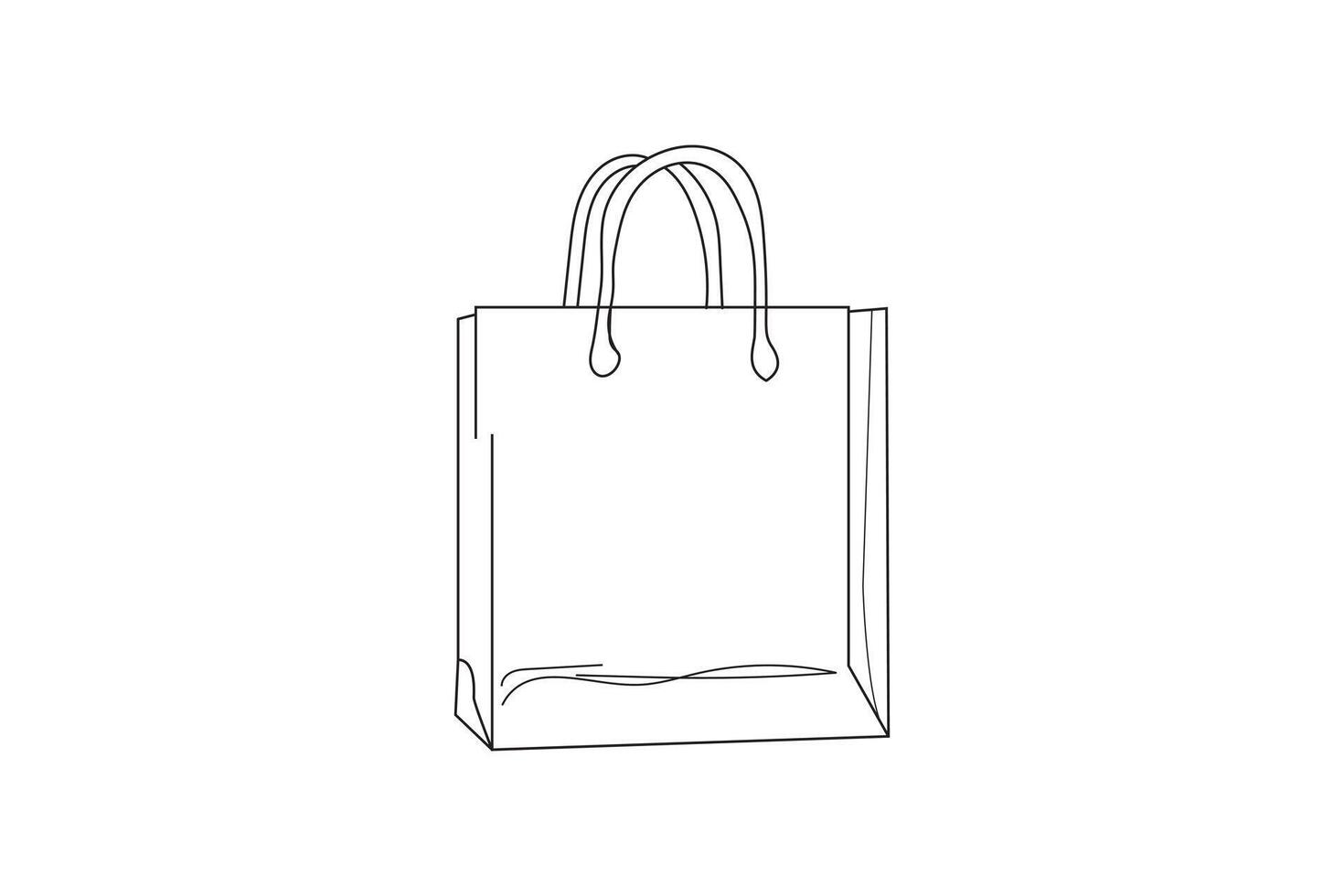 simple, shopping, bag, line, art, illustration, sketch vector