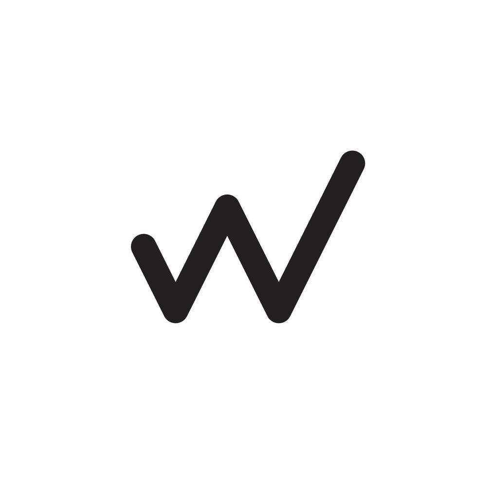 Logo letter w line chart unique design minimalist vector