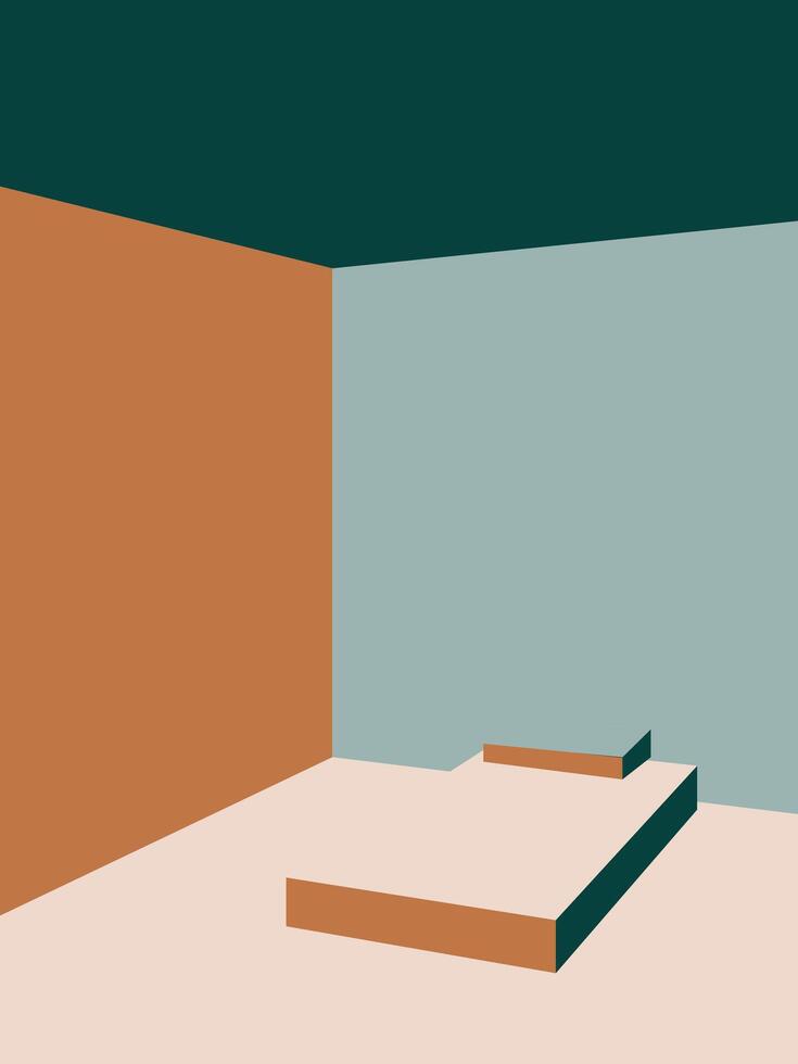 Art abstract bed room unique design minimalist vector