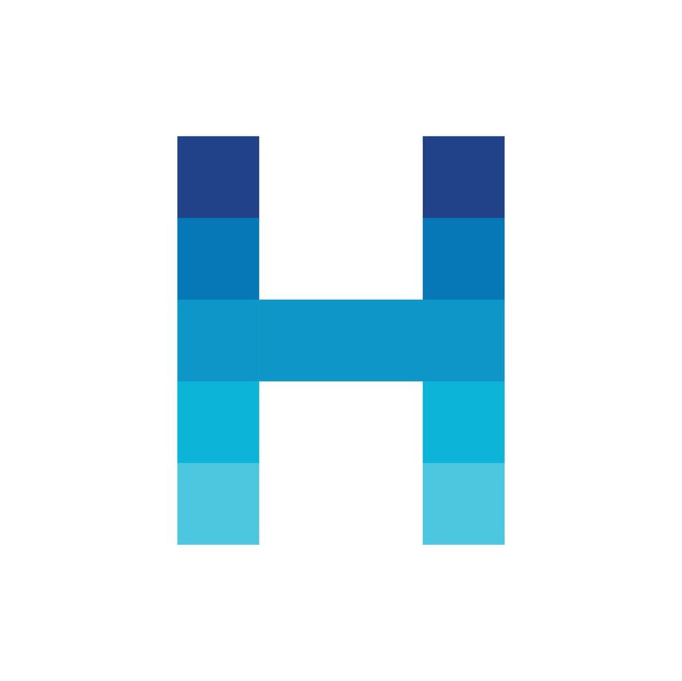 Logo letter H blue deep unique design with blank background vector