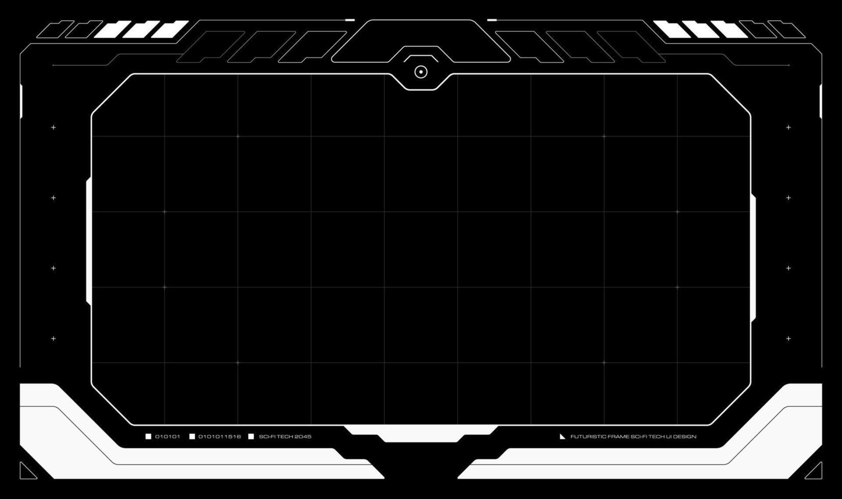 Futuristic frame streaming illustration. Live stream interface overlay frames for gamer broadcast. vector