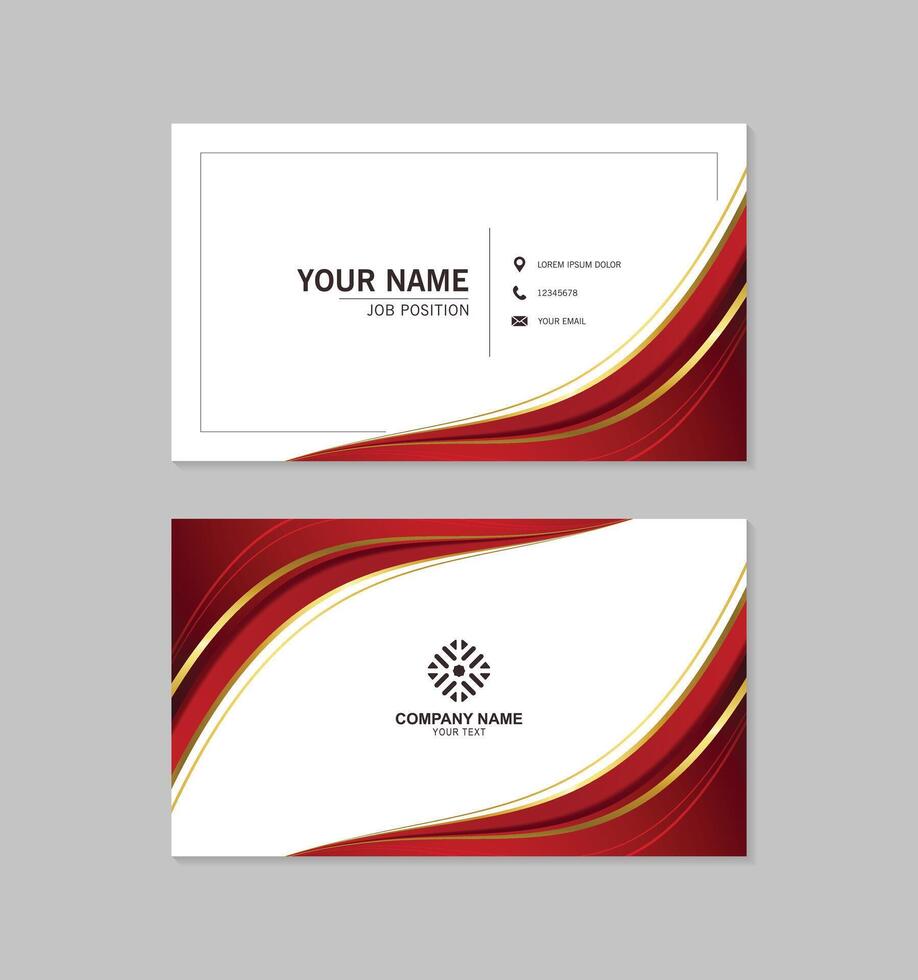 Elegant Red and Gold Business Card Design vector