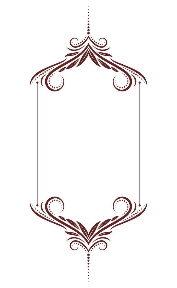 beautiful and elegant floral frame design in a maroon color vector