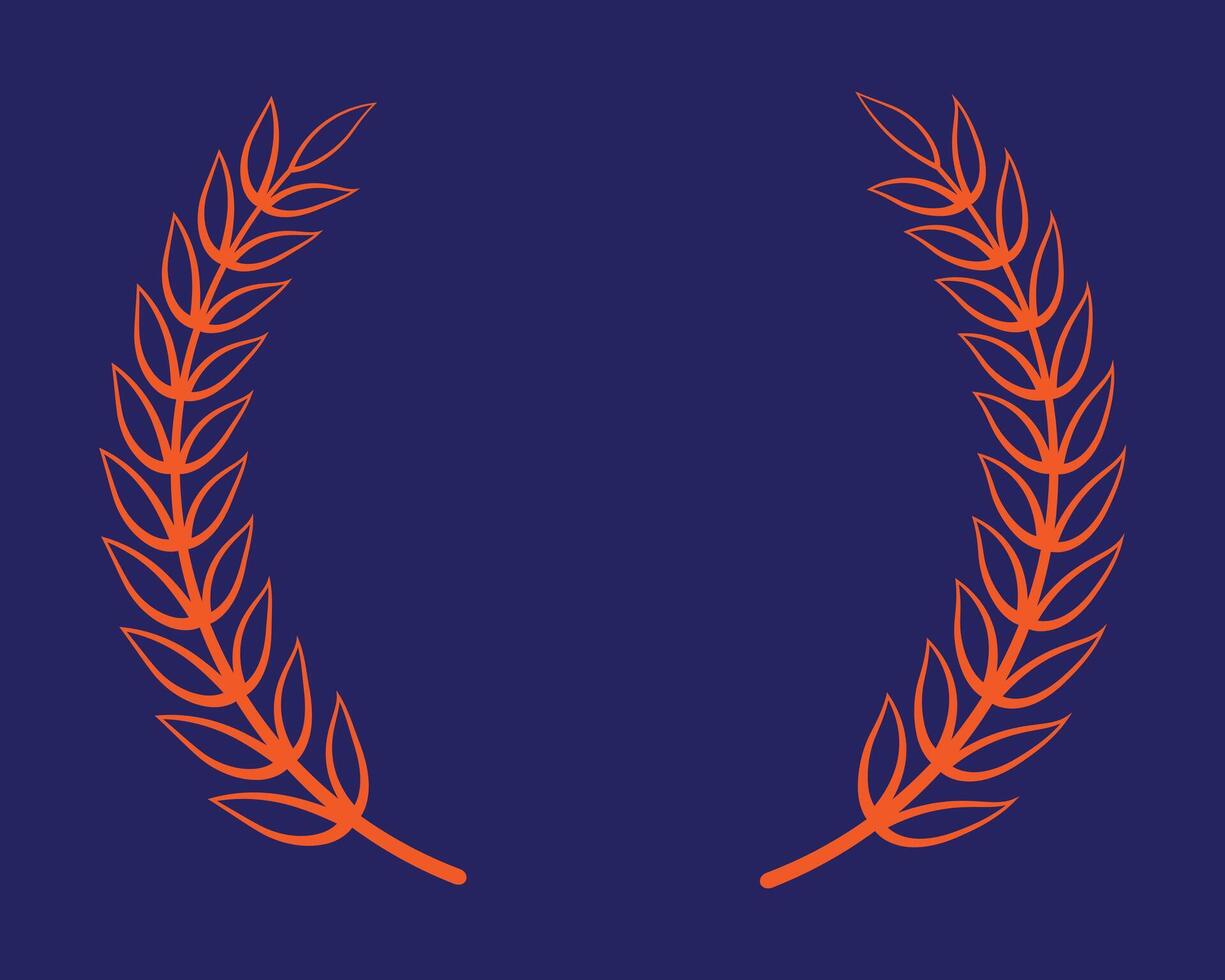 Orange color leaf circle and branch art vector