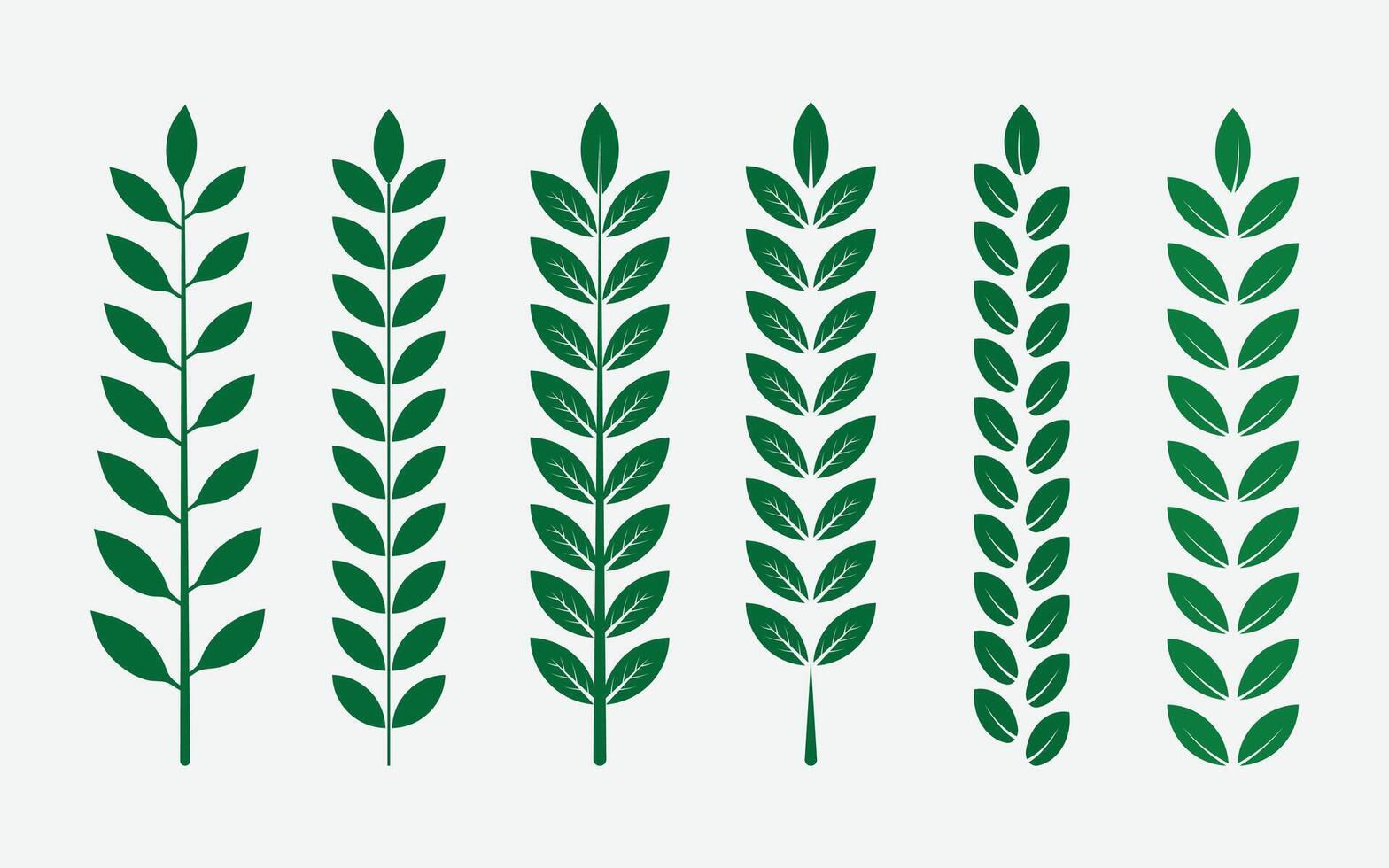 Green leaf set design vector