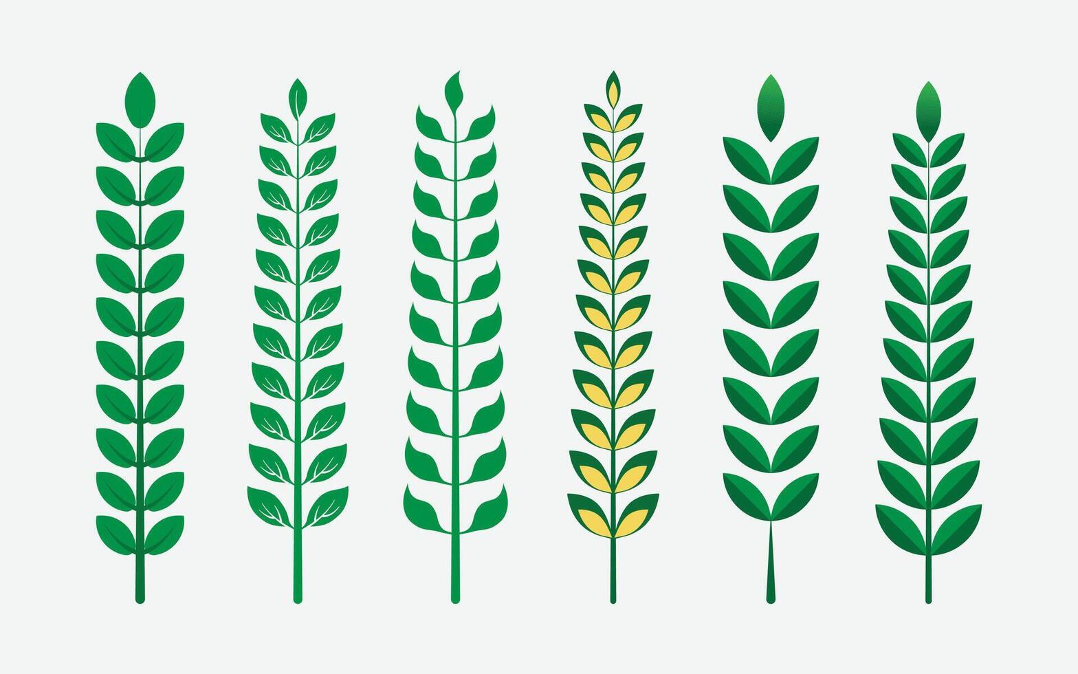 Green leaf art set collection vector