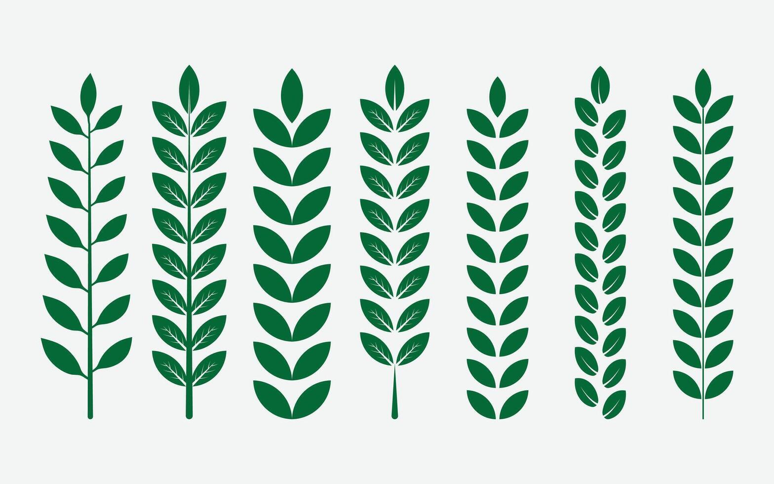 Green leaf set collection vector