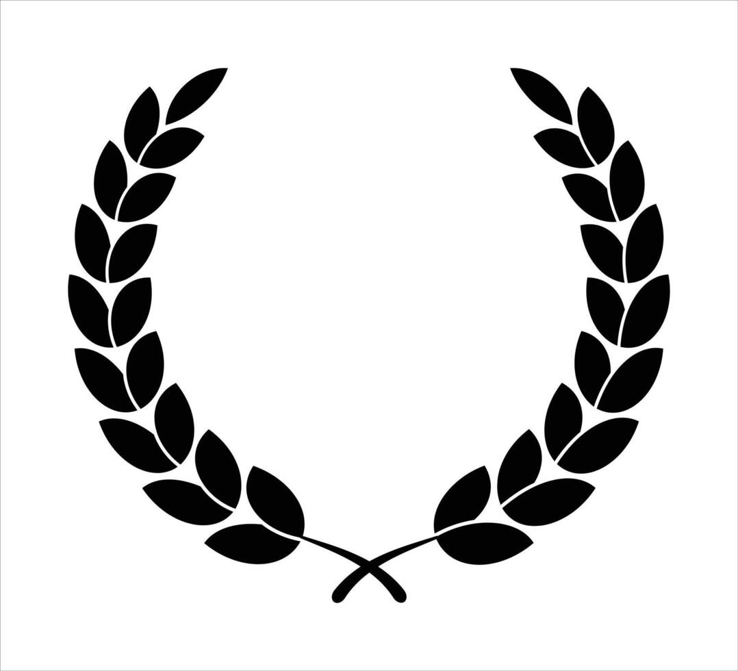 Black color leaf circle and branch art vector