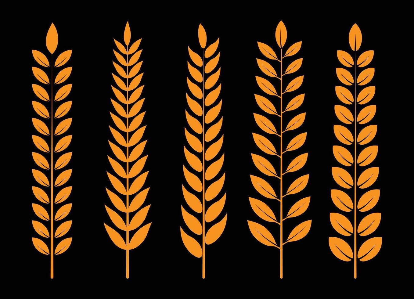 beautiful orange branch with leaf set vector