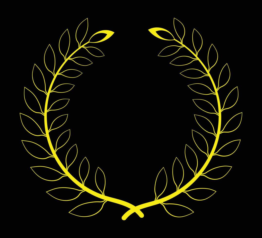 Yellow round leaf and branch deisgn vector