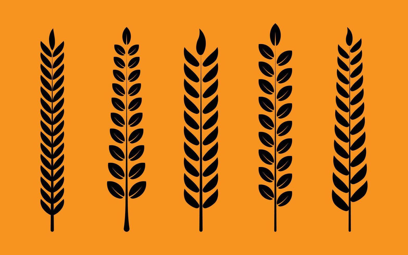 Black color leaf set design vector