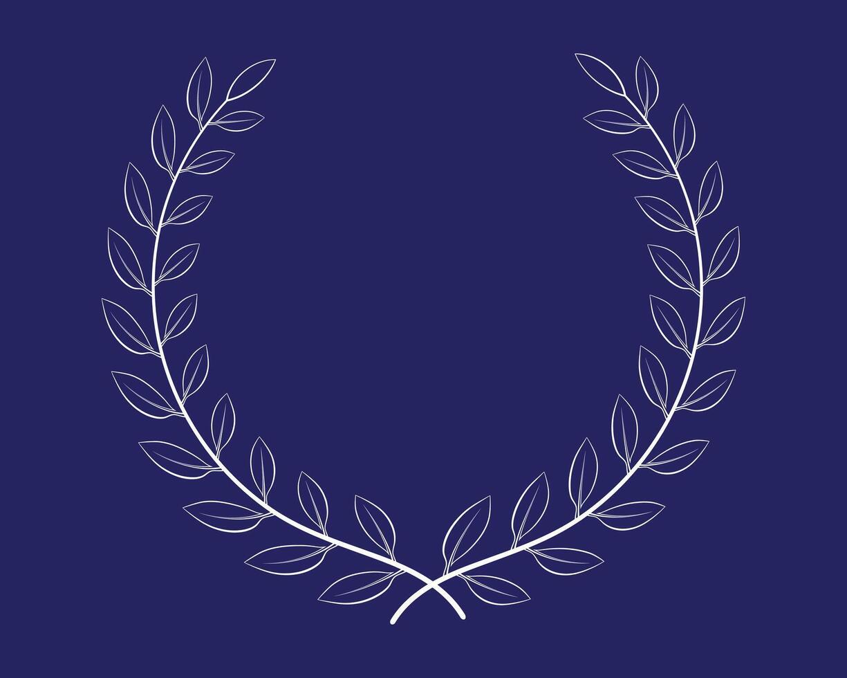 Laurel round leaf design vector