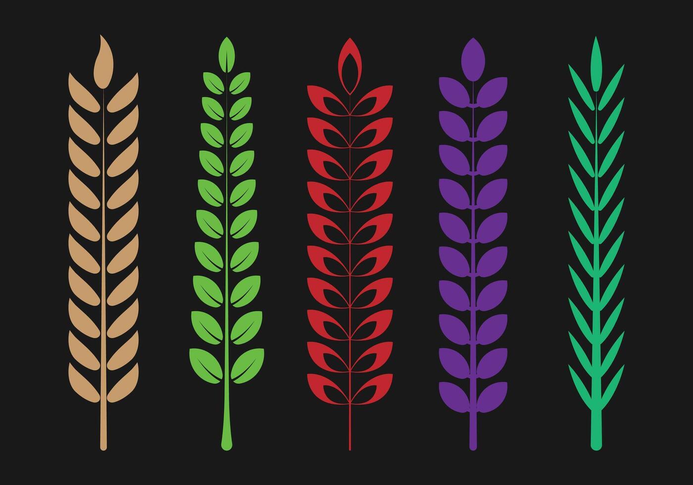 beautiful branch with leaf set vector