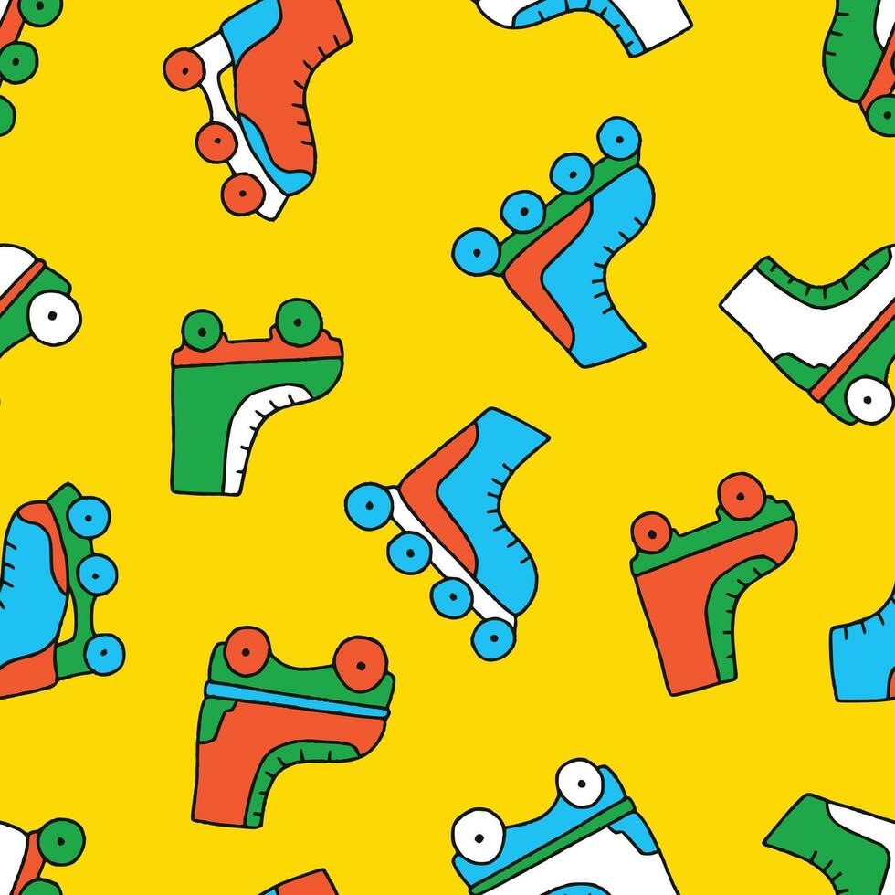 Roller Skate Pattern Repeat Seamless for Wallpaper Background Cover Packaging vector