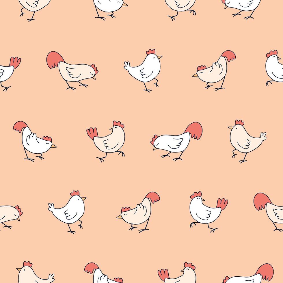 Chicken Pattern Illustration Seamless for Wallpaper Background Cover Packaging vector