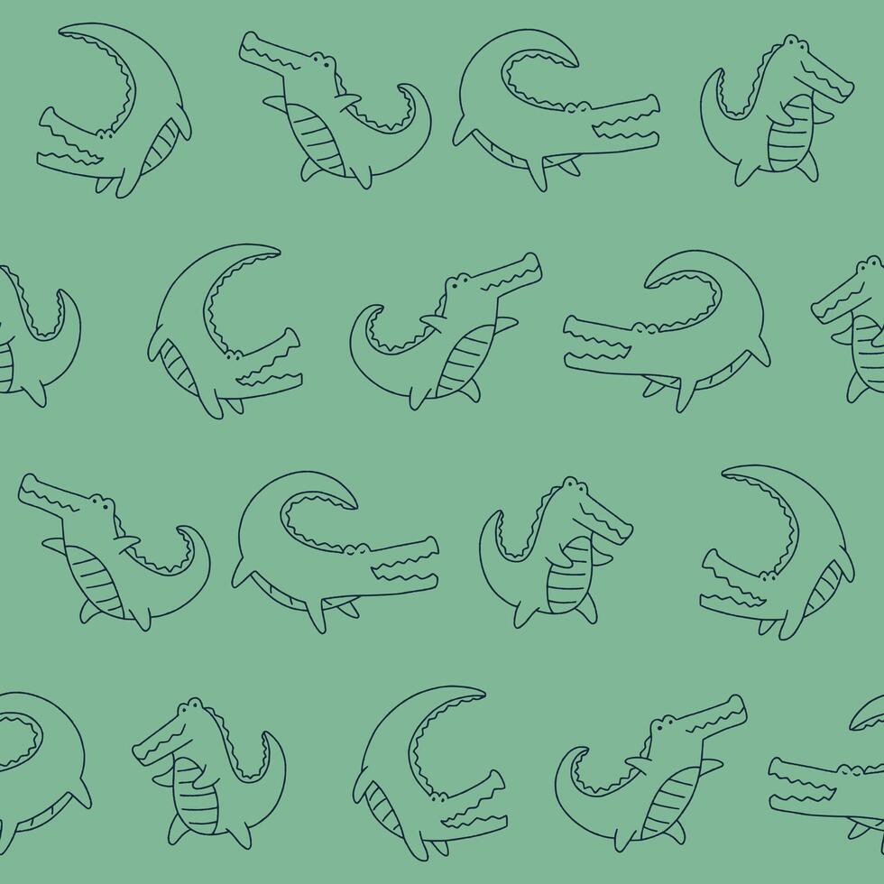 Outline Crocodile Seamless Pattern Background for Print Fabric Surface Fashion Wrapping vector
