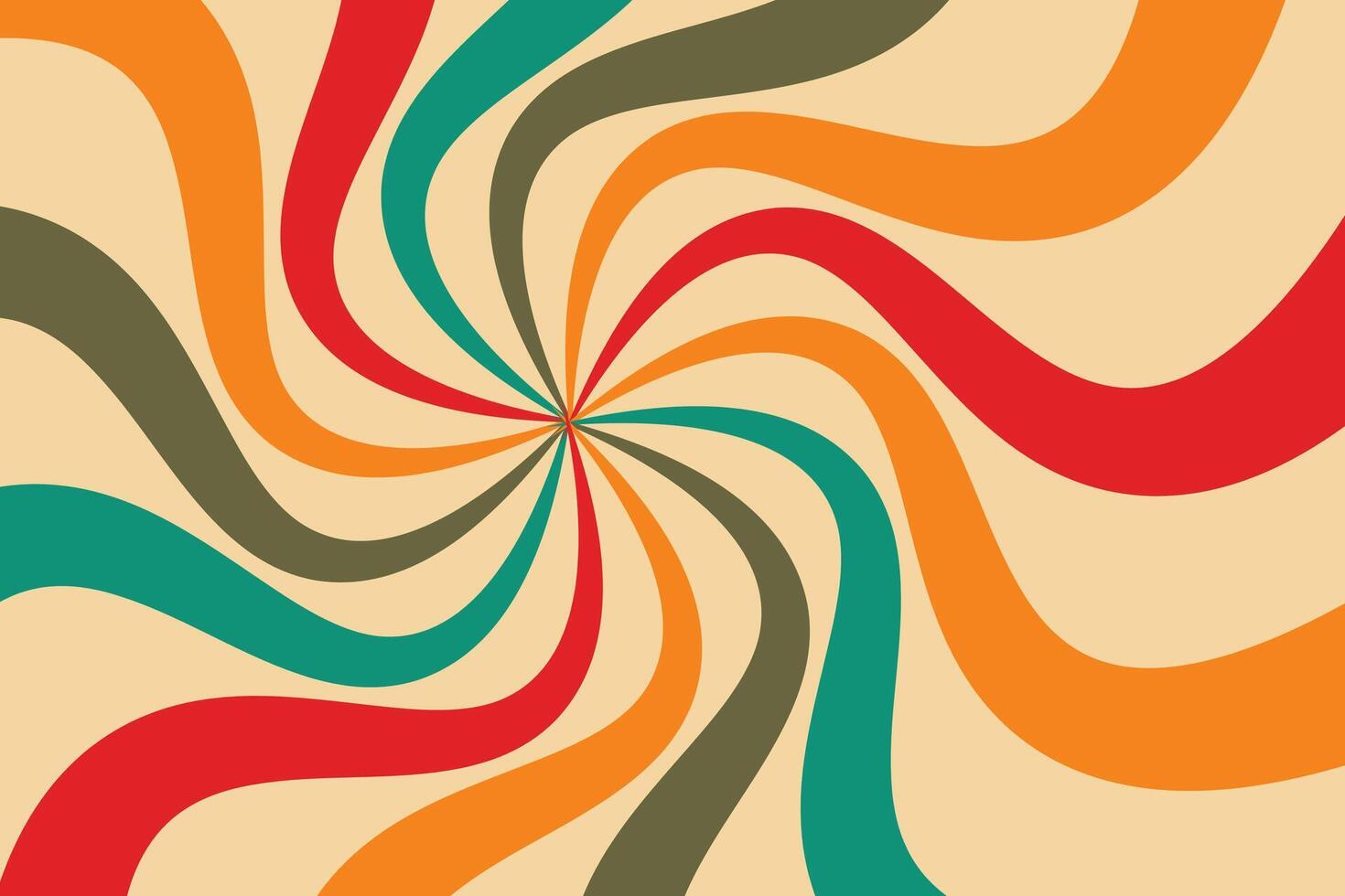 Retro background with colorful swirls vector