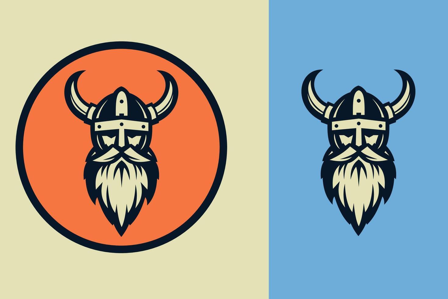 Viking head logo design vector