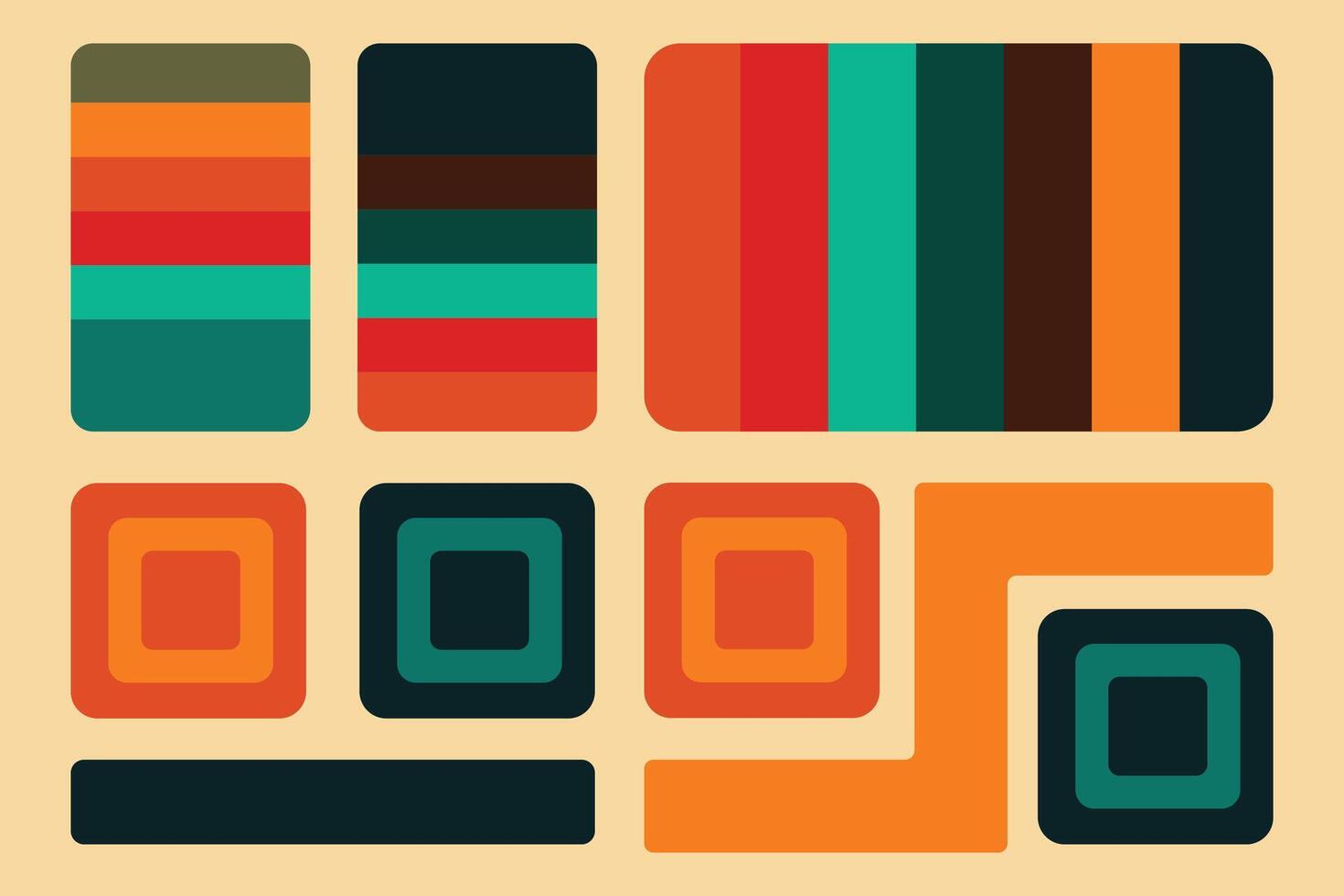 A colorful set of squares and rectangles vector
