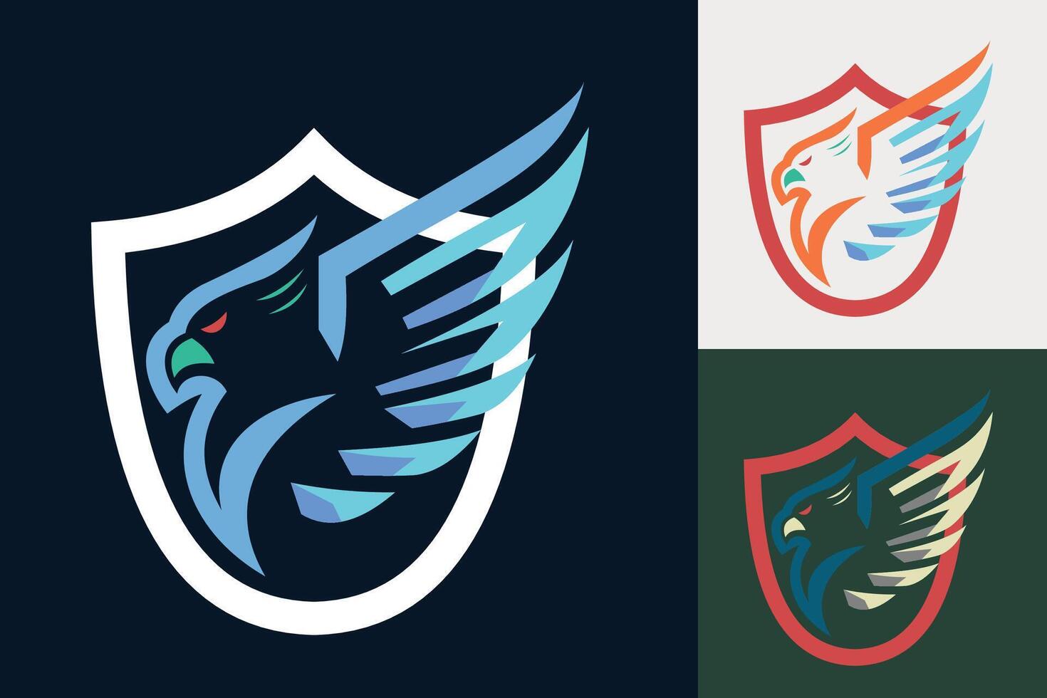 A logo for a sports team with an eagle on it vector