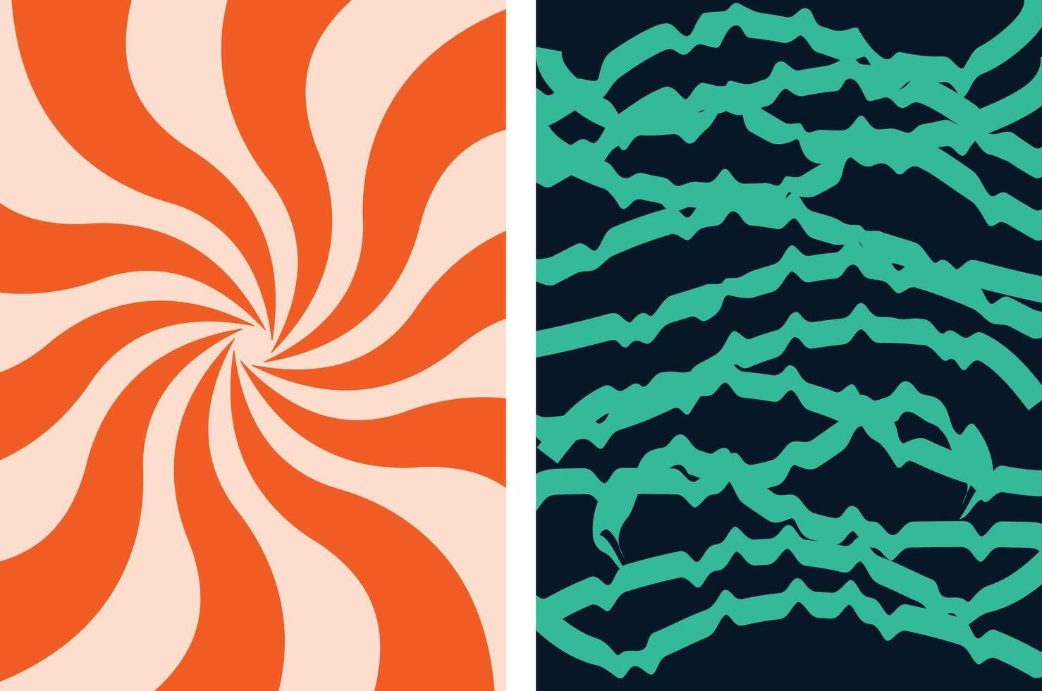 Two different patterns with different colors and designs vector