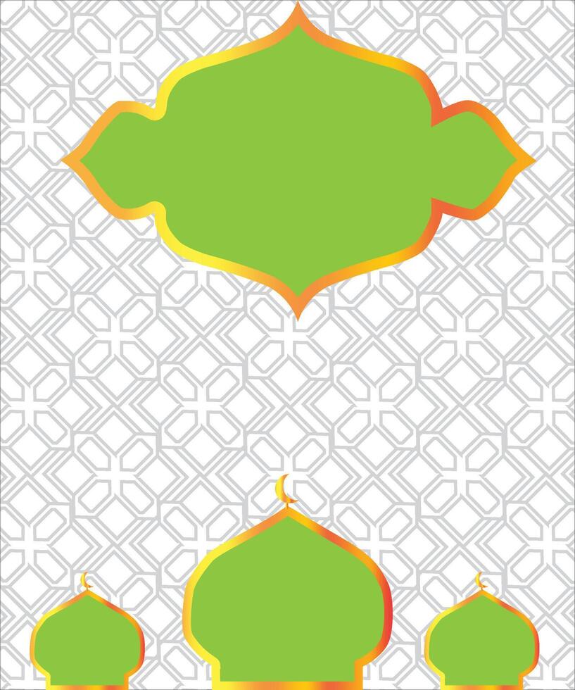 Islamic background with mosque silhouettes and geometric pattern, perfect for Eid, Ramadan, or Islamic event invitations and greetings. vector