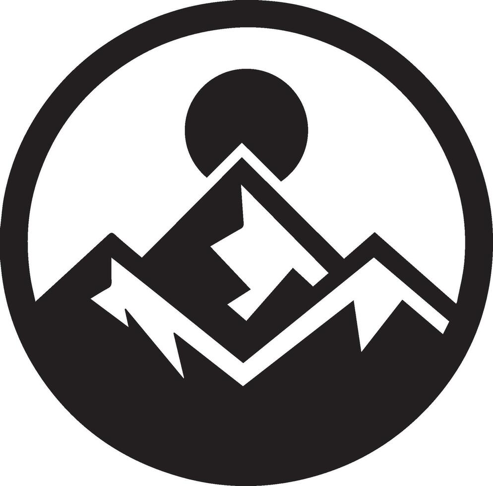 Creative Logo Design of Mountain Art Illustration vector