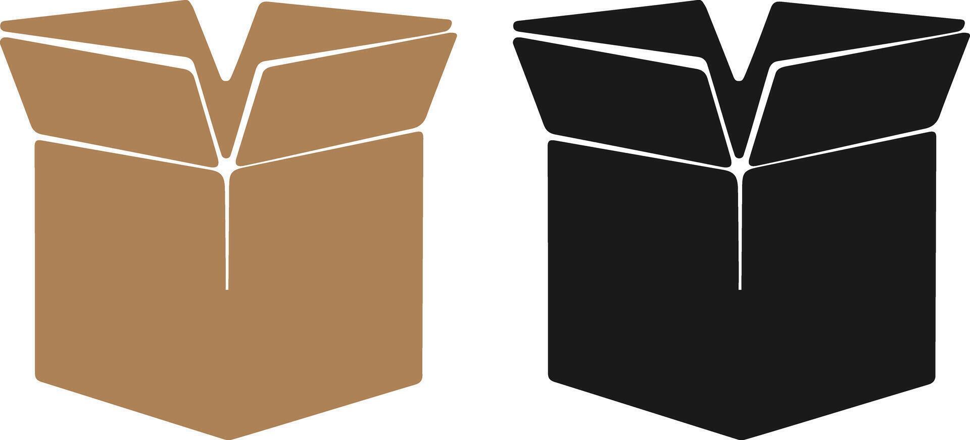 Cardboard Box Silhouette Illustration isolated on transparent background vector