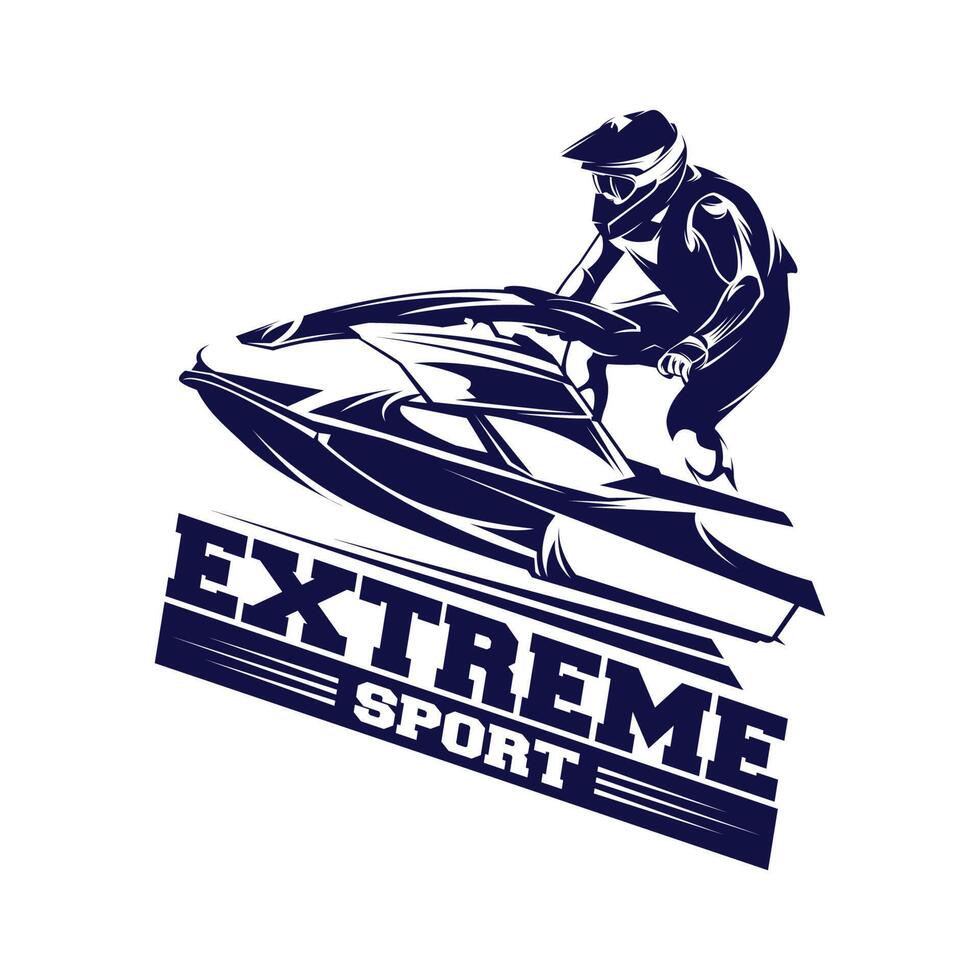 Jet Ski Sports Illustration Logo Design Inspiration vector