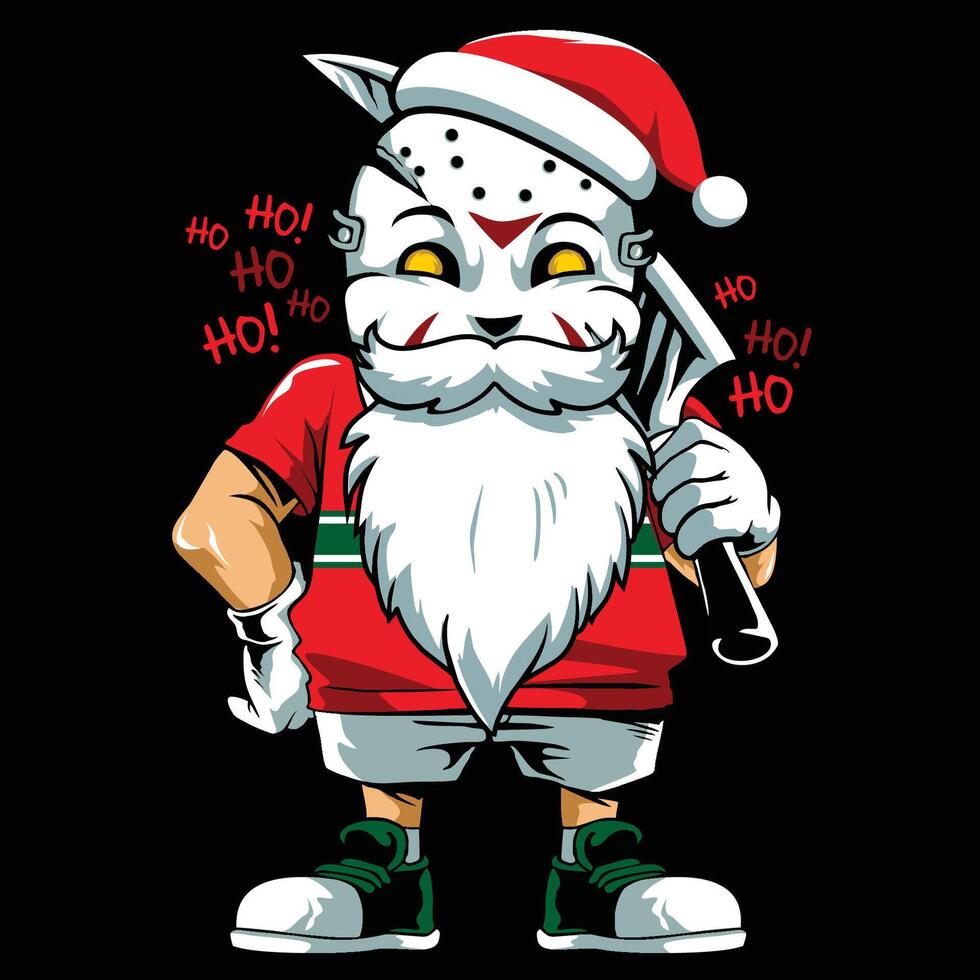 santa claus kids with hunter mask vector