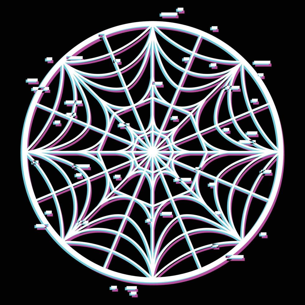 spider web glitch design logo vector