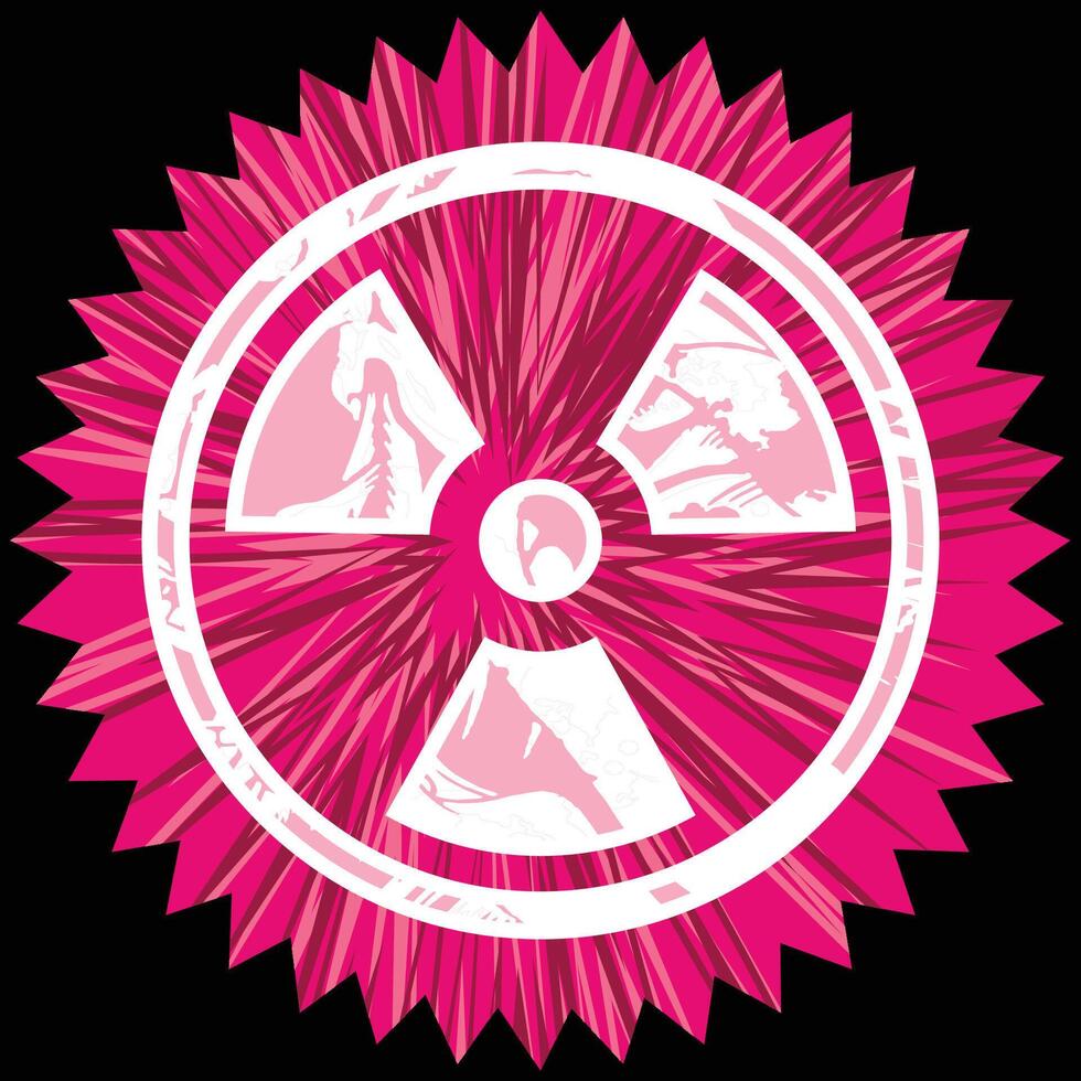 pink exploding danger sign logo vector