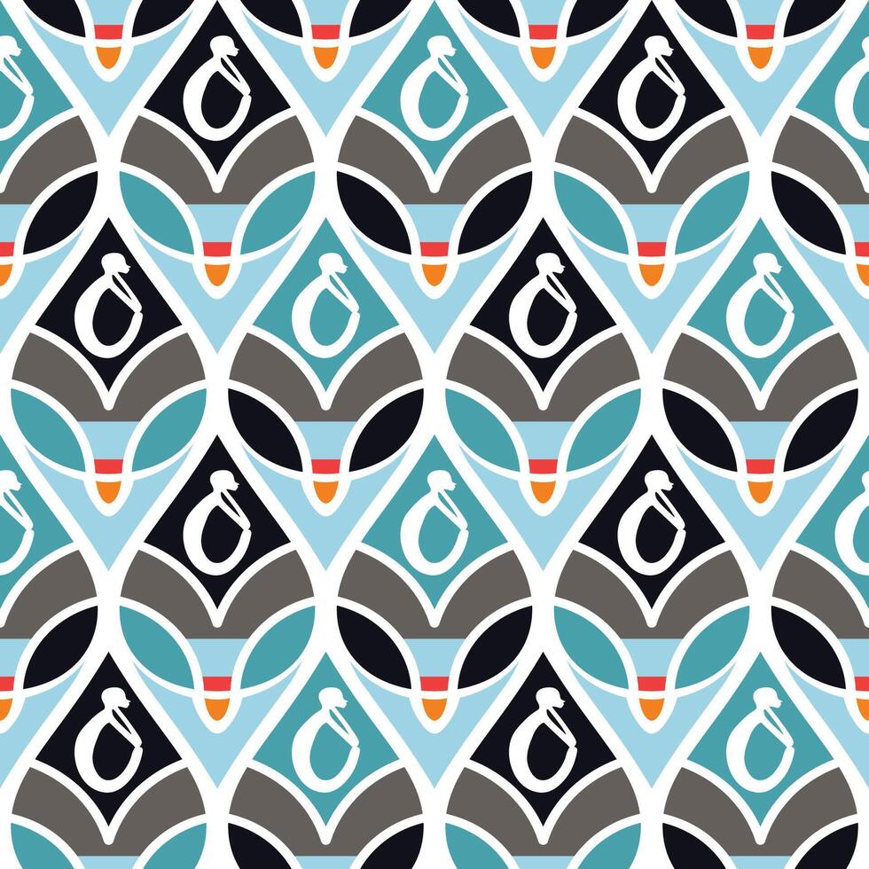 blue water sitting statue pattern seamless vector