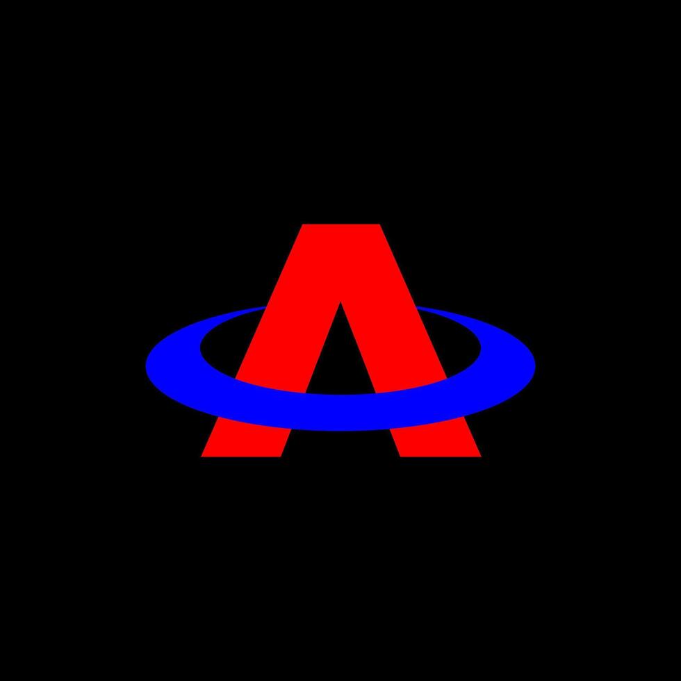 letter a in the shape of a elips vector